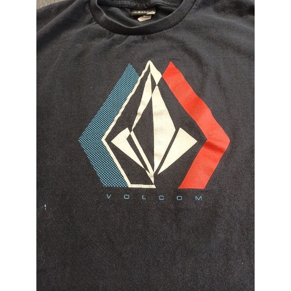 Volcom Black Short Sleeve Graphic Tee Logo Shirt Men's Large Imperfect - Picture 4 of 9